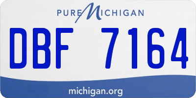 MI license plate DBF7164