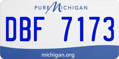 MI license plate DBF7173