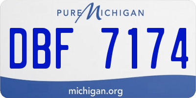 MI license plate DBF7174
