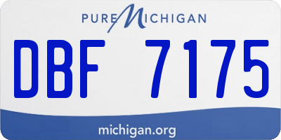 MI license plate DBF7175