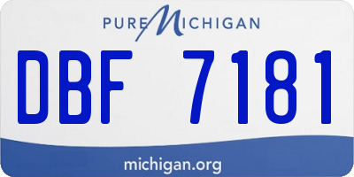 MI license plate DBF7181