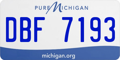 MI license plate DBF7193