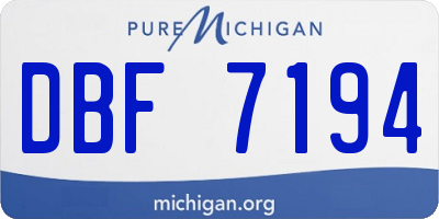 MI license plate DBF7194