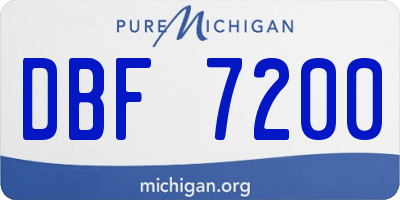 MI license plate DBF7200