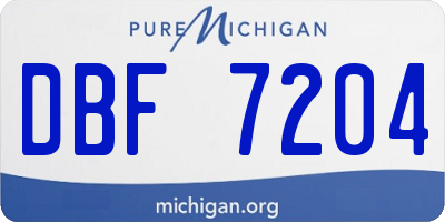 MI license plate DBF7204