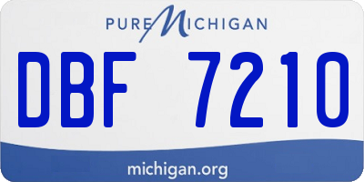 MI license plate DBF7210