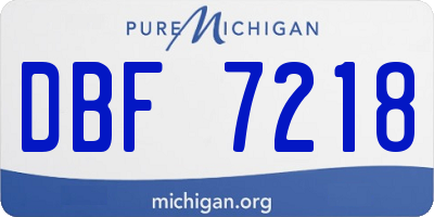 MI license plate DBF7218
