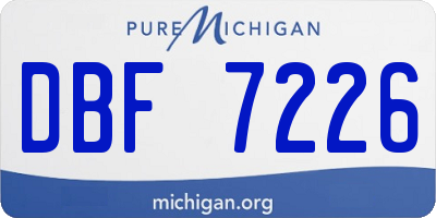 MI license plate DBF7226