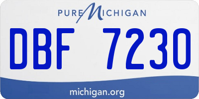 MI license plate DBF7230