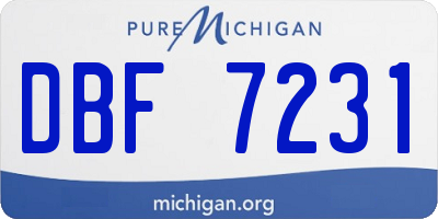 MI license plate DBF7231