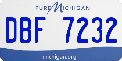 MI license plate DBF7232