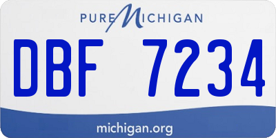 MI license plate DBF7234