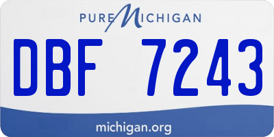 MI license plate DBF7243