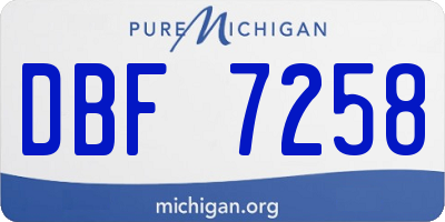 MI license plate DBF7258