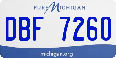 MI license plate DBF7260