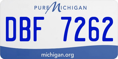 MI license plate DBF7262