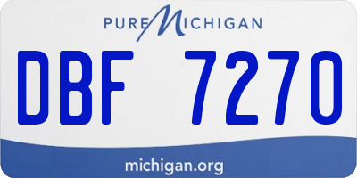 MI license plate DBF7270