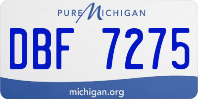 MI license plate DBF7275