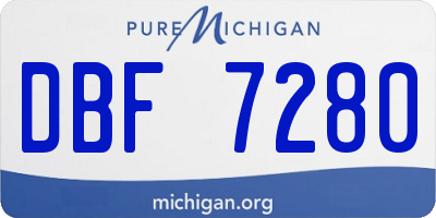 MI license plate DBF7280