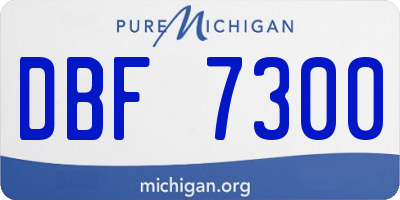 MI license plate DBF7300