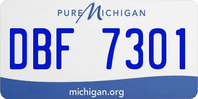 MI license plate DBF7301