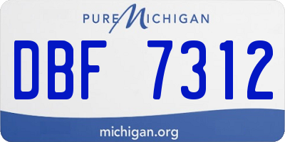 MI license plate DBF7312
