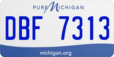 MI license plate DBF7313