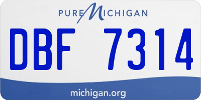 MI license plate DBF7314