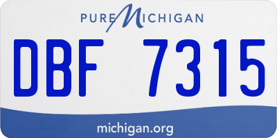 MI license plate DBF7315