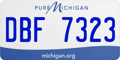 MI license plate DBF7323