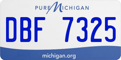 MI license plate DBF7325