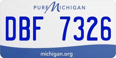 MI license plate DBF7326