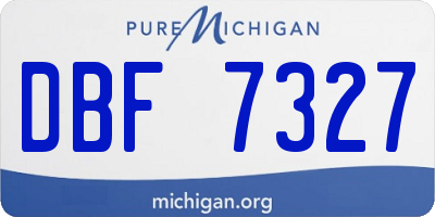 MI license plate DBF7327
