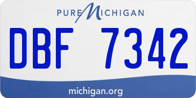 MI license plate DBF7342