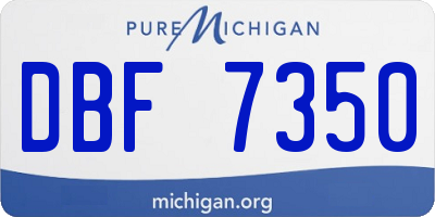 MI license plate DBF7350