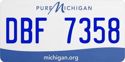 MI license plate DBF7358