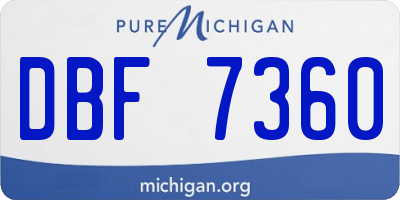 MI license plate DBF7360