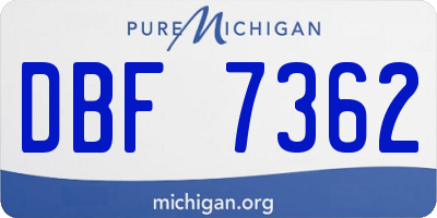 MI license plate DBF7362