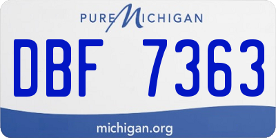 MI license plate DBF7363