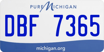 MI license plate DBF7365