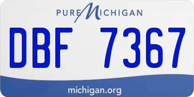 MI license plate DBF7367