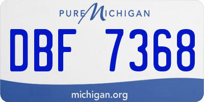MI license plate DBF7368