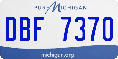 MI license plate DBF7370