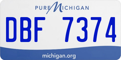 MI license plate DBF7374