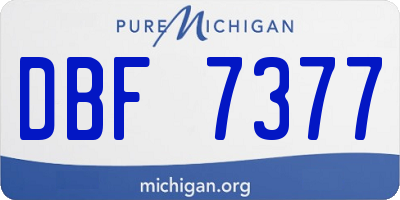 MI license plate DBF7377