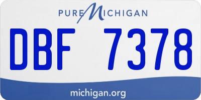 MI license plate DBF7378