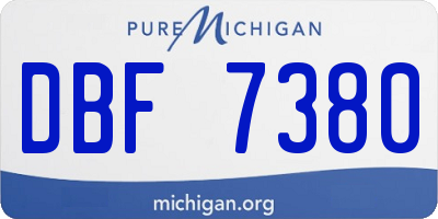MI license plate DBF7380