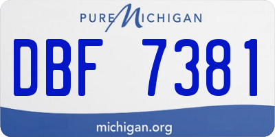 MI license plate DBF7381