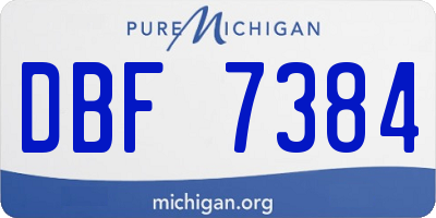 MI license plate DBF7384