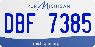 MI license plate DBF7385